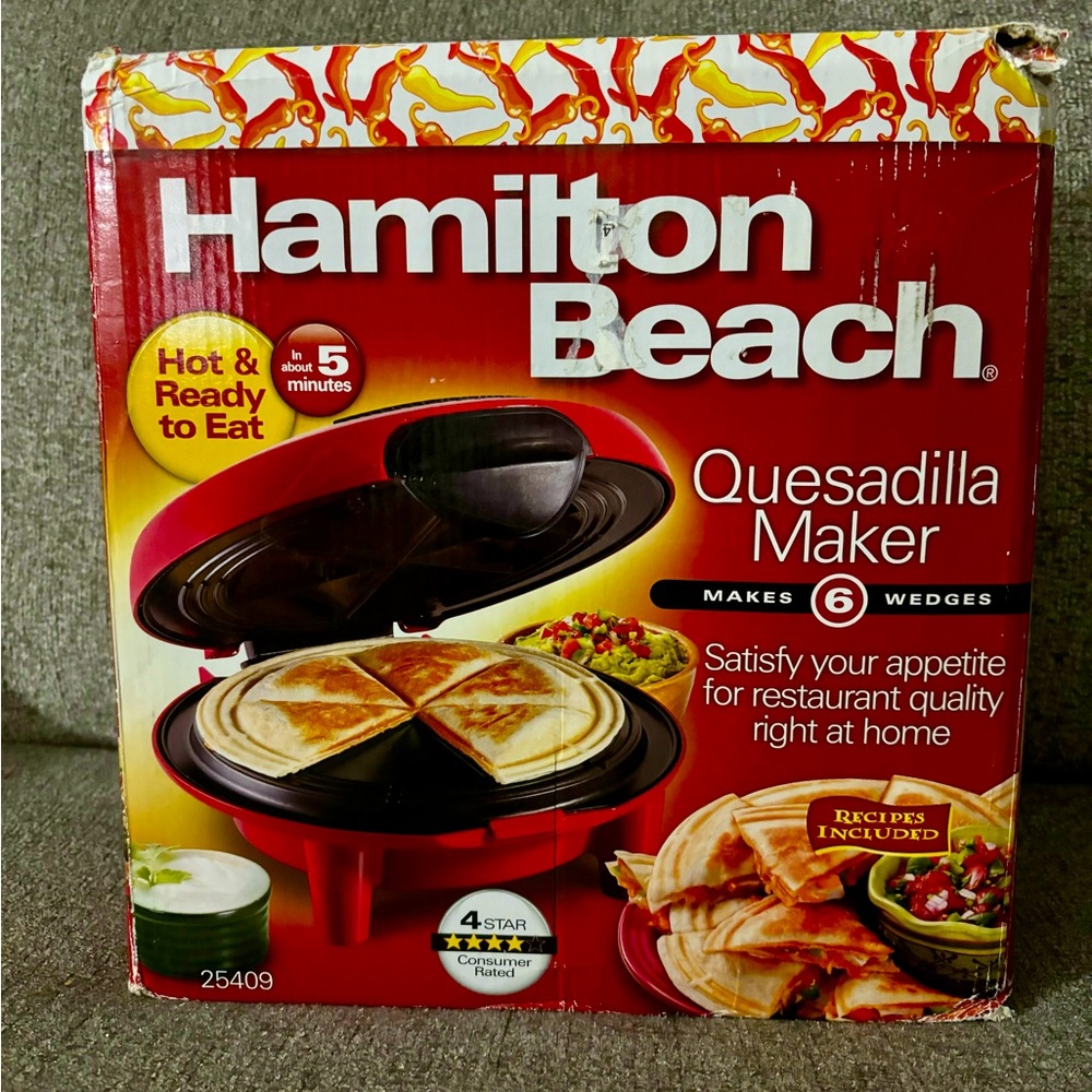 Hamilton Beach quesadilla maker, brand new